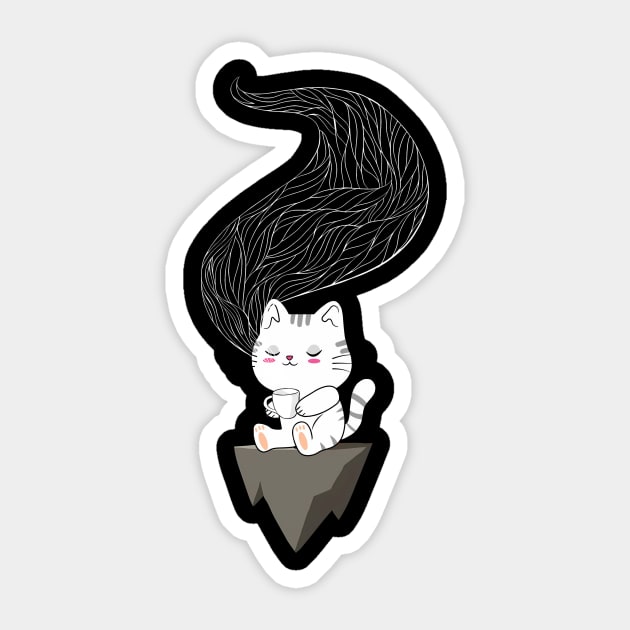 Cat loves tea Sticker by MasutaroOracle